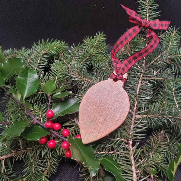 Handmade Maple Wood Christmas Classic Tear-Shaped Ornament