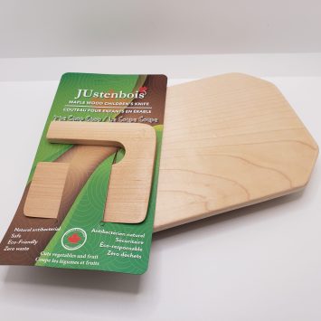Safe Wooden Knife an Cutting Board Set for Kids