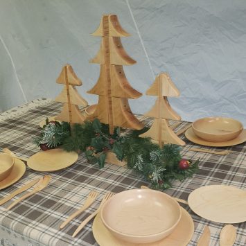 This set of 3 rustic wooden Christmas trees is a great holiday decor peice for any home