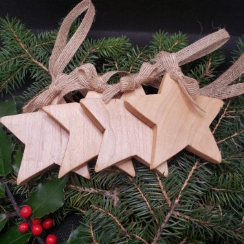 Ornements d'étoile de Noël en bois d'érable